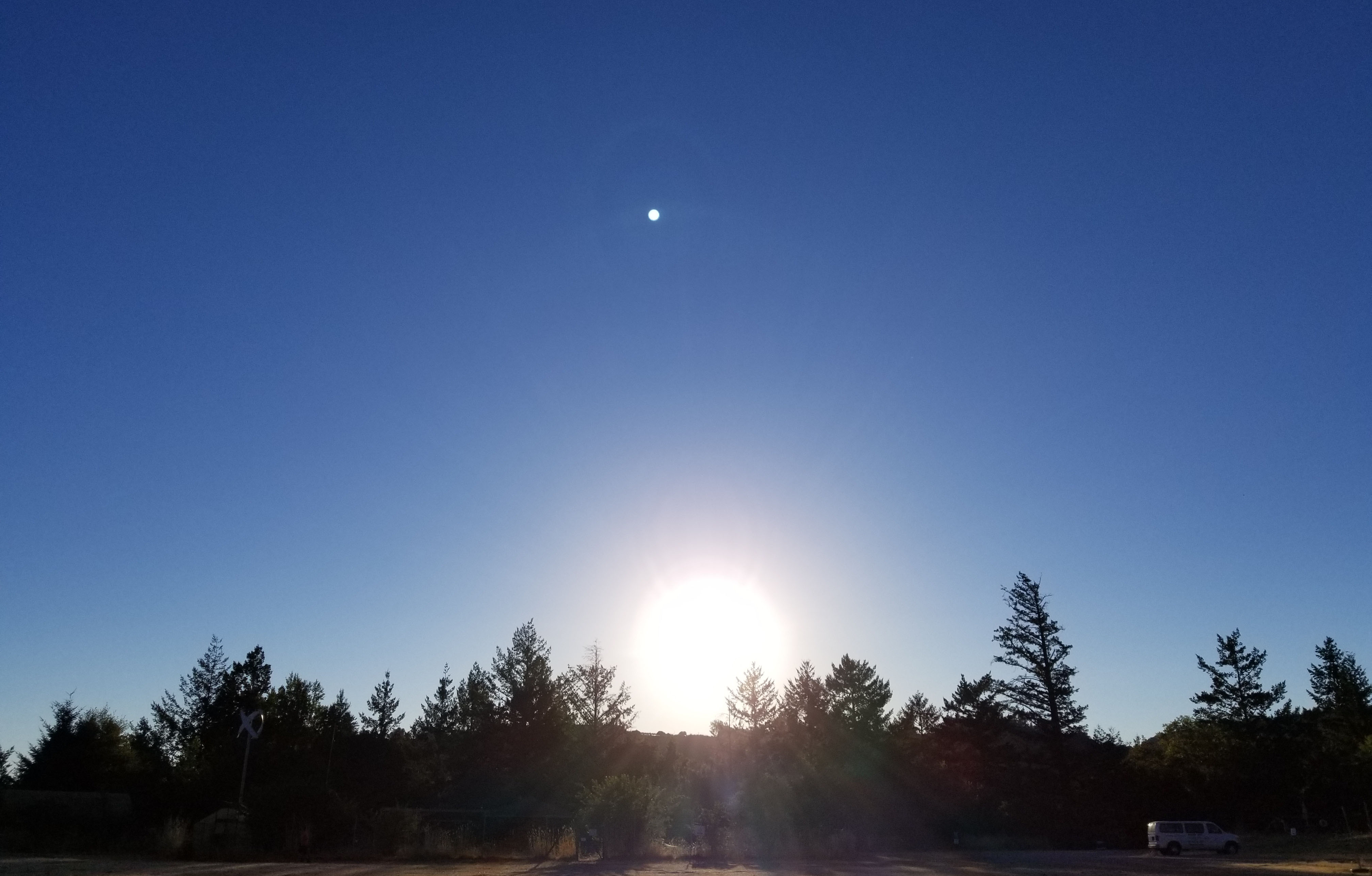 Sunrise over the town of Saratoga, California